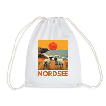 Nordsee Schafe Norddeutschland Niedersachsen - Turnbeutel - Weiß - Vorne