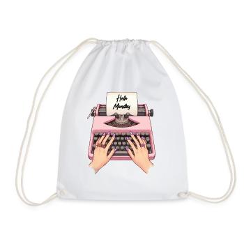 Hello Monday - Drawstring Bag - white - Front