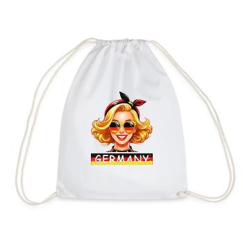 GERMANY WOMAN - Drawstring Bag - white - Front