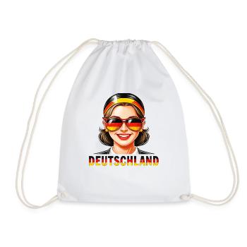 GERMANY WOMAN - Drawstring Bag - white - Front