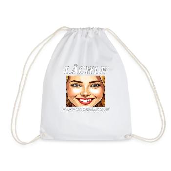 WOMAN SMILE WHEN YOU'RE SINGLE - Drawstring Bag - white - Front