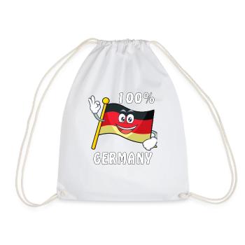 GERMANY 100% FLAGGE - Turnbeutel - Weiß - Vorne