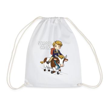 SCHOOL CHILD COW SCHOOL CHILD - Drawstring Bag - white - Front