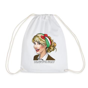 WOMAN ITALY BEAUTIFUL ITALY - Drawstring Bag - white - Front