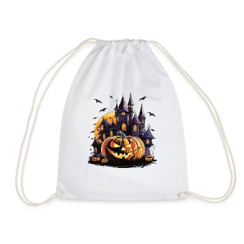 HALLOWEEN CASTLE PUMPKIN - Drawstring Bag - white - Front