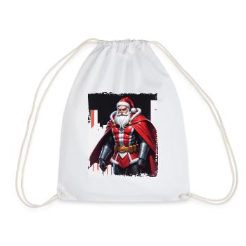 Bad Santa Merry Christmas snow Xmas Holiday - Drawstring Bag - white - Front