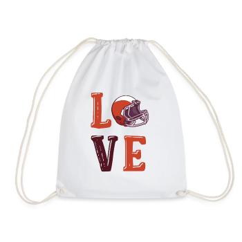 Footballer Quarterback Love Football - Drawstring Bag - white - Front