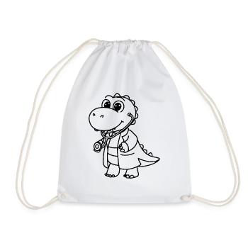 Dino Doktor für Kinder Geschenkidee - Turnbeutel - Weiß - Vorne