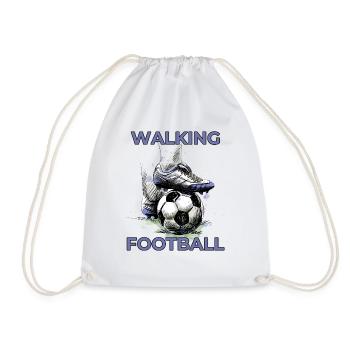 Walking Football In The Rain or Shine - Drawstring Bag - white - Front