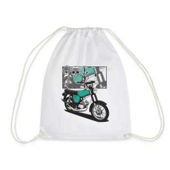 S51 (turquoise) // Illustration - Drawstring Bag - white - Front