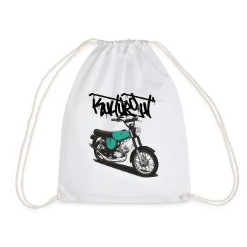 S51 (turquoise) // Illustration - Drawstring Bag - white - Front