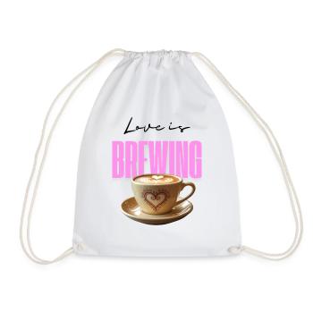 Love is brewing - Drawstring Bag - white - Front