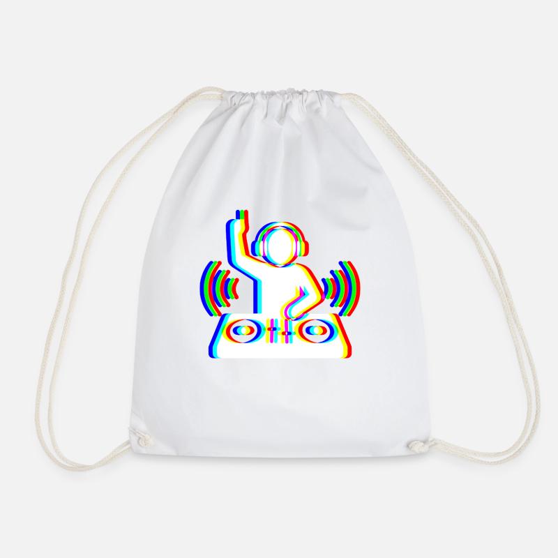Glitch DJ – Beat Creator - Drawstring Bag - white