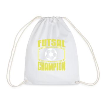 Futsal Champion Bold Player Indoor Court Win - Drawstring Bag - white - Front
