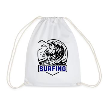 Surfing Symbol Surfer - Drawstring Bag - white - Front