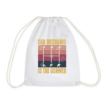 Car Mechanic Is the Answer Manual Gear Humor - Drawstring Bag - white - Front
