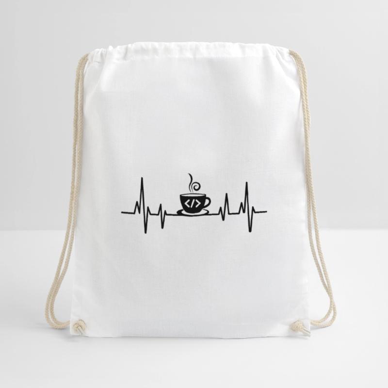 Kaffee-Codierung Heartbeat Coder Entwickler Nerd Coffe Turnbeutel