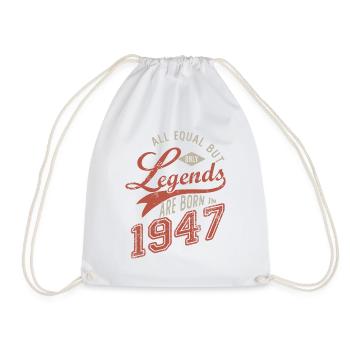LEGENDS ARE BORN IN 1947 anniversary 75 years - Drawstring Bag - white - Front