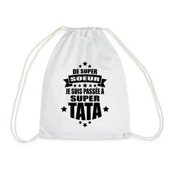 de super soeur je suis passée à super tata - Sac de sport léger - blanc - Devant
