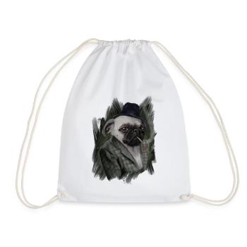 mops - Turnbeutel - Weiß - Vorne