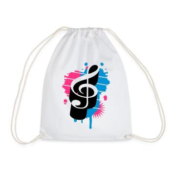 A clef as a graffiti - Drawstring Bag - white - Front