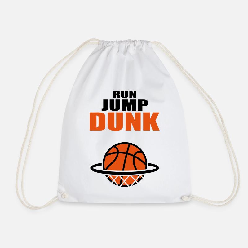 Run Jump Dunk: basketball basket - Drawstring Bag - white
