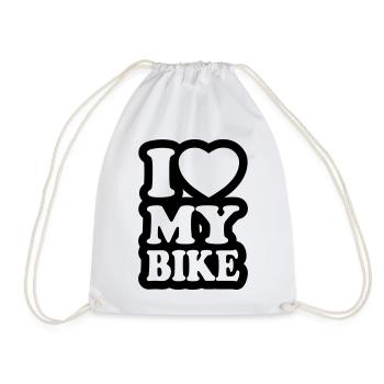 I love my bike - Ich liebe mein Motorrad - Turnbeutel - Weiß - Vorne