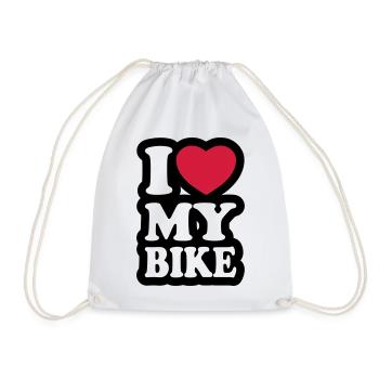 I love my bike - Ich liebe mein Motorrad - Turnbeutel - Weiß - Vorne