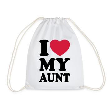 I love my aunt - Ich liebe meine Tante - Turnbeutel - Weiß - Vorne