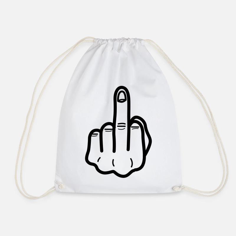 middlefinger Mittelfinger - Turnbeutel - Weiß
