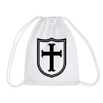 templar knight - Drawstring Bag - white - Front