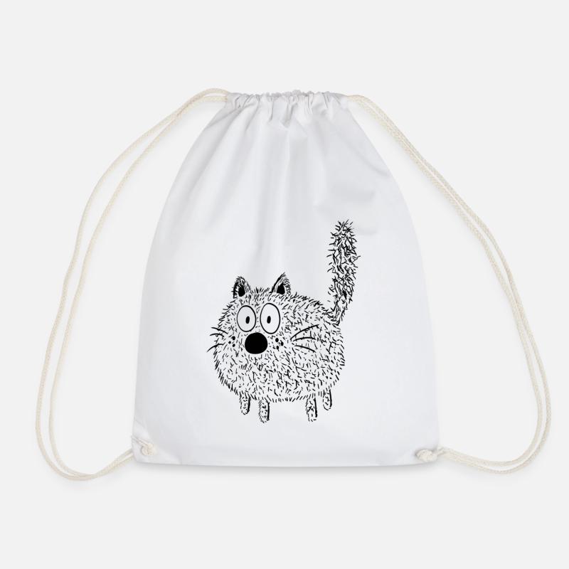 Witzige Katze - Katzen - Kitten - Kater - Kätzchen - Turnbeutel - Weiß