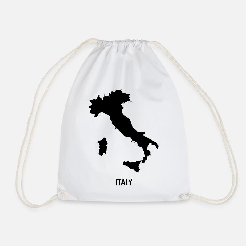 Italy - Landmap Map - Drawstring Bag - white