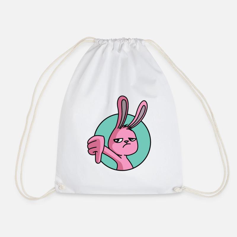 Hase Daumen Runter - Turnbeutel - Weiß