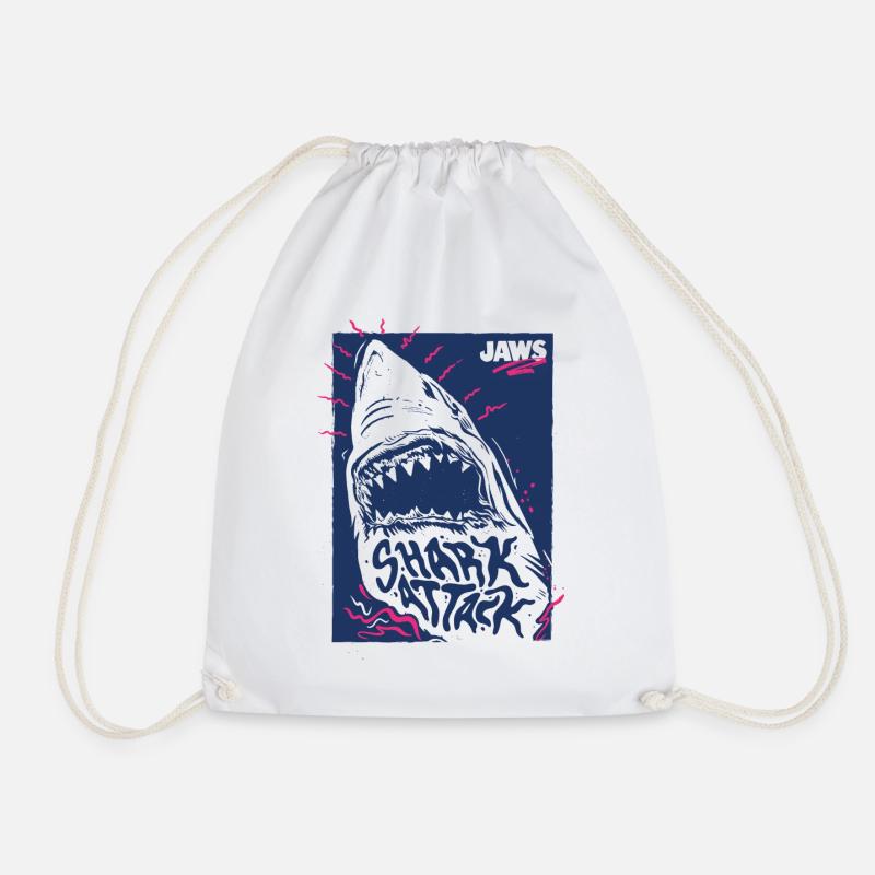 Der Weiße Hai Jaws Shark Attack - Turnbeutel - Weiß