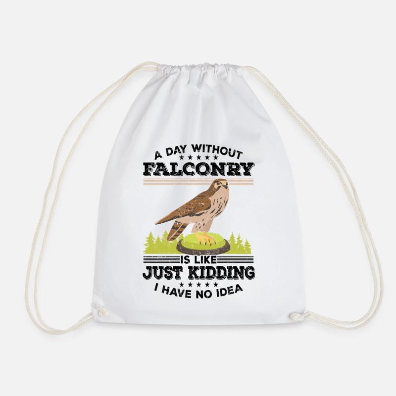 Falconry - Drawstring Bag - white