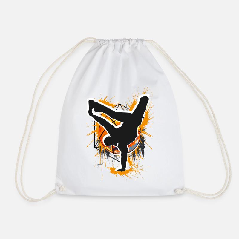Breakdance - Breakdancer - Breakdancing - Bboy - Drawstring Bag - white