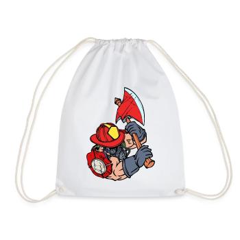 Professional fire brigade fire brigade firefighter helmet rescuer - Drawstring Bag - white - Front