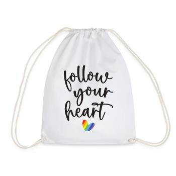 Pride Month - Follow Your Heart - Drawstring Bag - white - Front