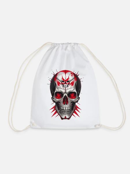 Totenkopf - Turnbeutel - Weiß