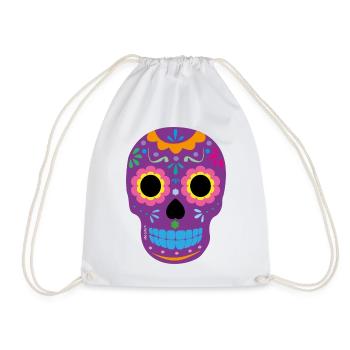 Lila Totenkopf - Turnbeutel - Weiß - Vorne