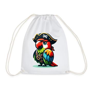 Pirate Polly: Der verwegene Krächzer - Turnbeutel - Weiß - Vorne