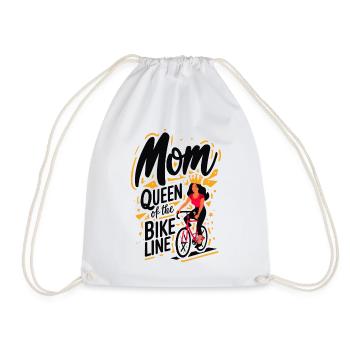 T-shirt Maman Reine des Lignes de Vélo - Sac de sport léger - blanc - Devant