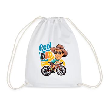 Cool papa cyclisme illustration - Sac de sport léger - blanc - Devant