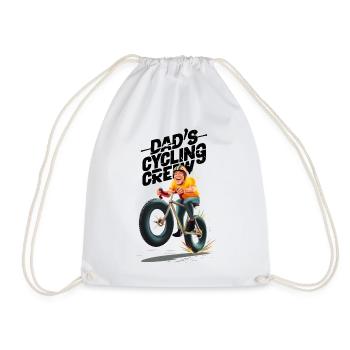 Vibrant Off-Road Cycling Illustration - Drawstring Bag - white - Front