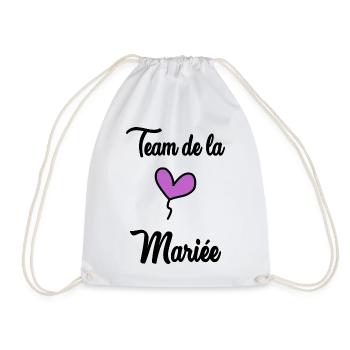 WEDDING. BRIDE-TO-BE. Bachelorette party. TEAM. TEAM MARIEE - Drawstring Bag - white - Front