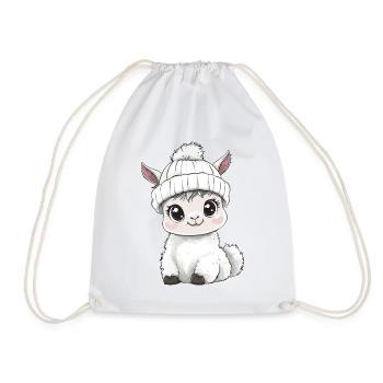 Llama Cute Cute Baby Kids Animal Alpaca Cartoon - Drawstring Bag - white - Front