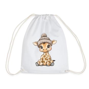 Girafe mignon mignon bébé enfants animal dessin animé - Sac de sport léger - blanc - Devant