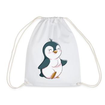 Cute Penguin - Drawstring Bag - white - Front