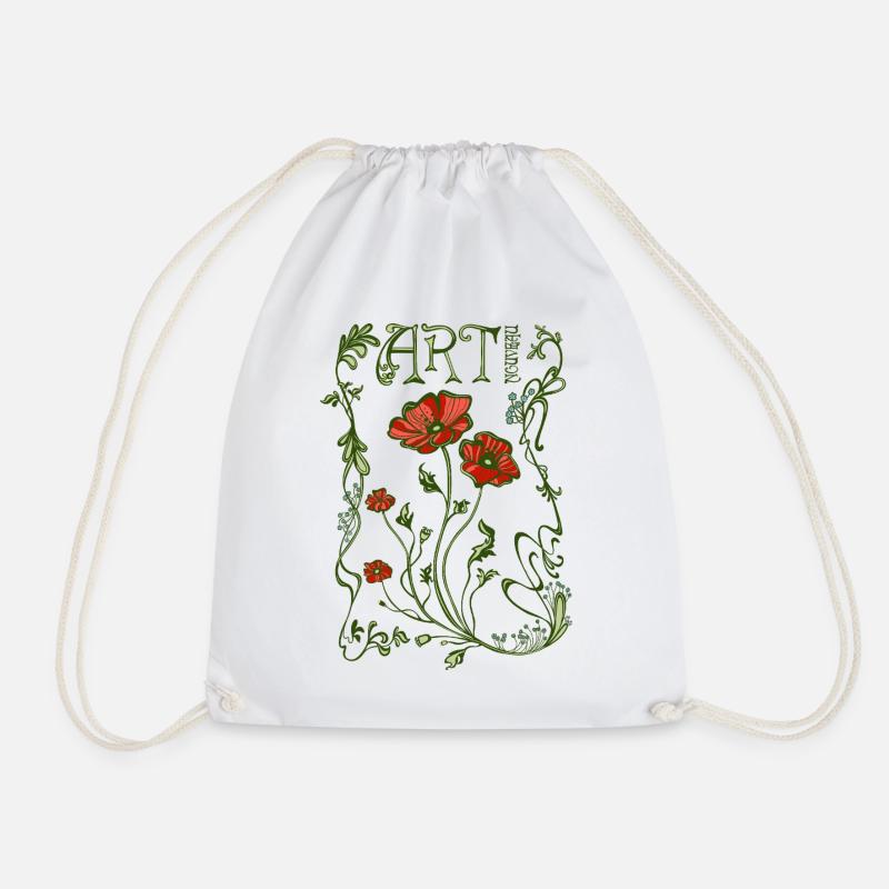 Art nouveau Jugendstil - Drawstring Bag - white